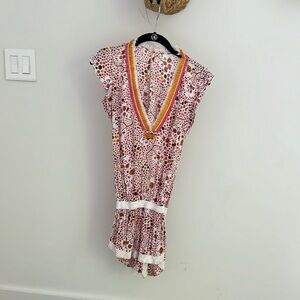Pink and orange romper from poupette. Sharpy on tag but otherwise perfect condit